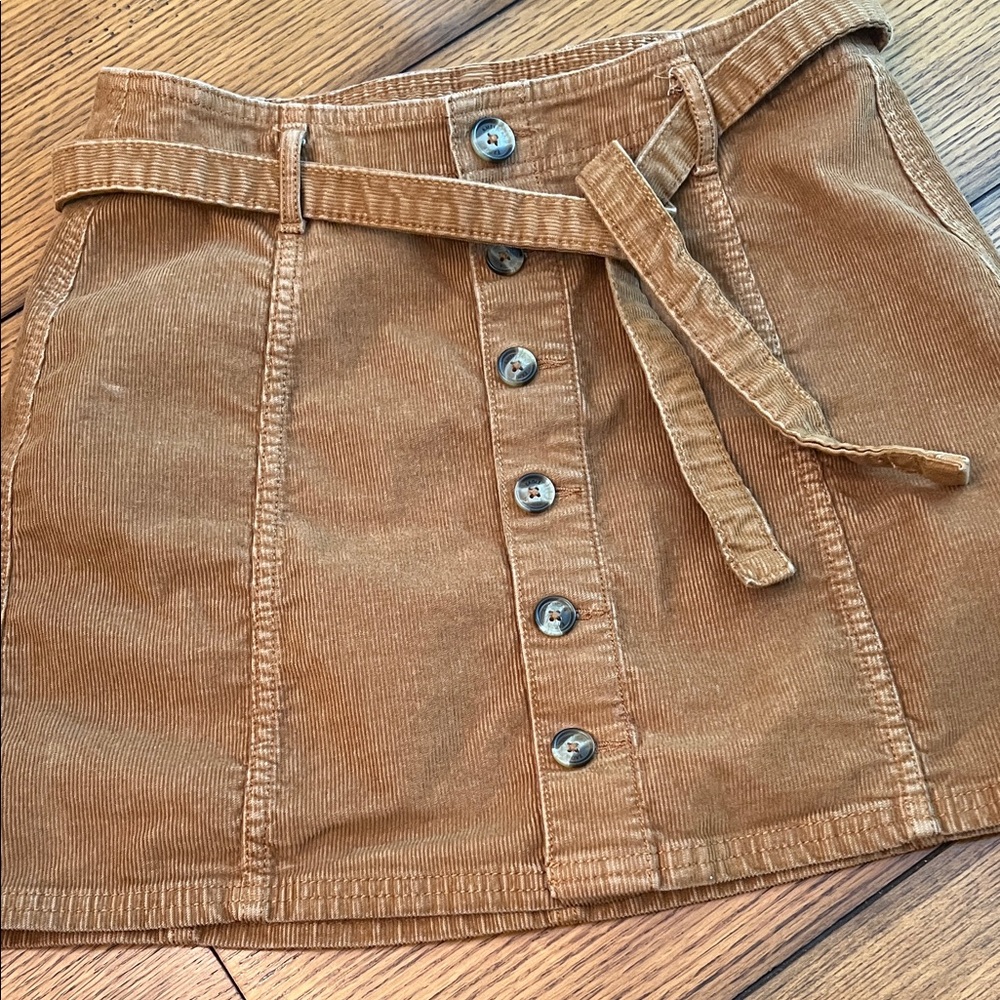 American Eagle Outfitters Brown Corduroy A-Line Skirt